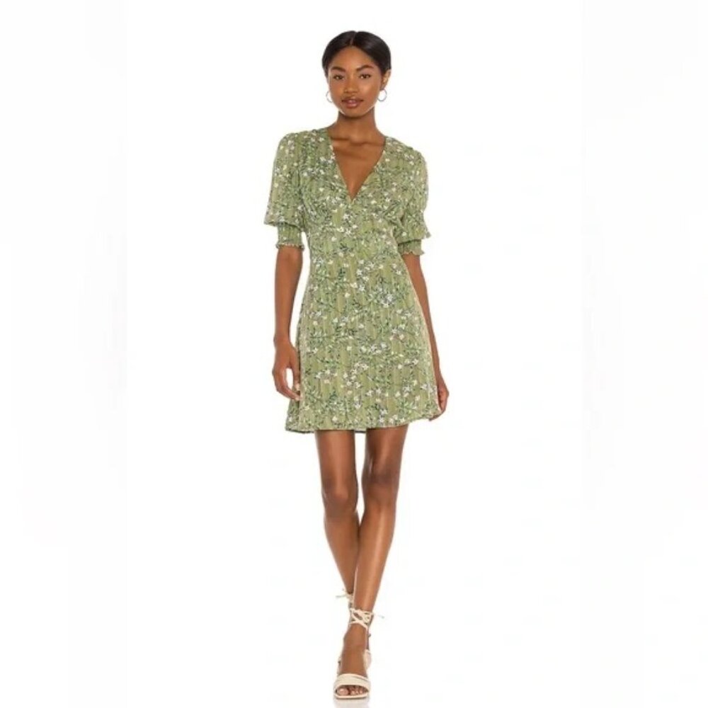 MINKPINK A-Line dress, green floral